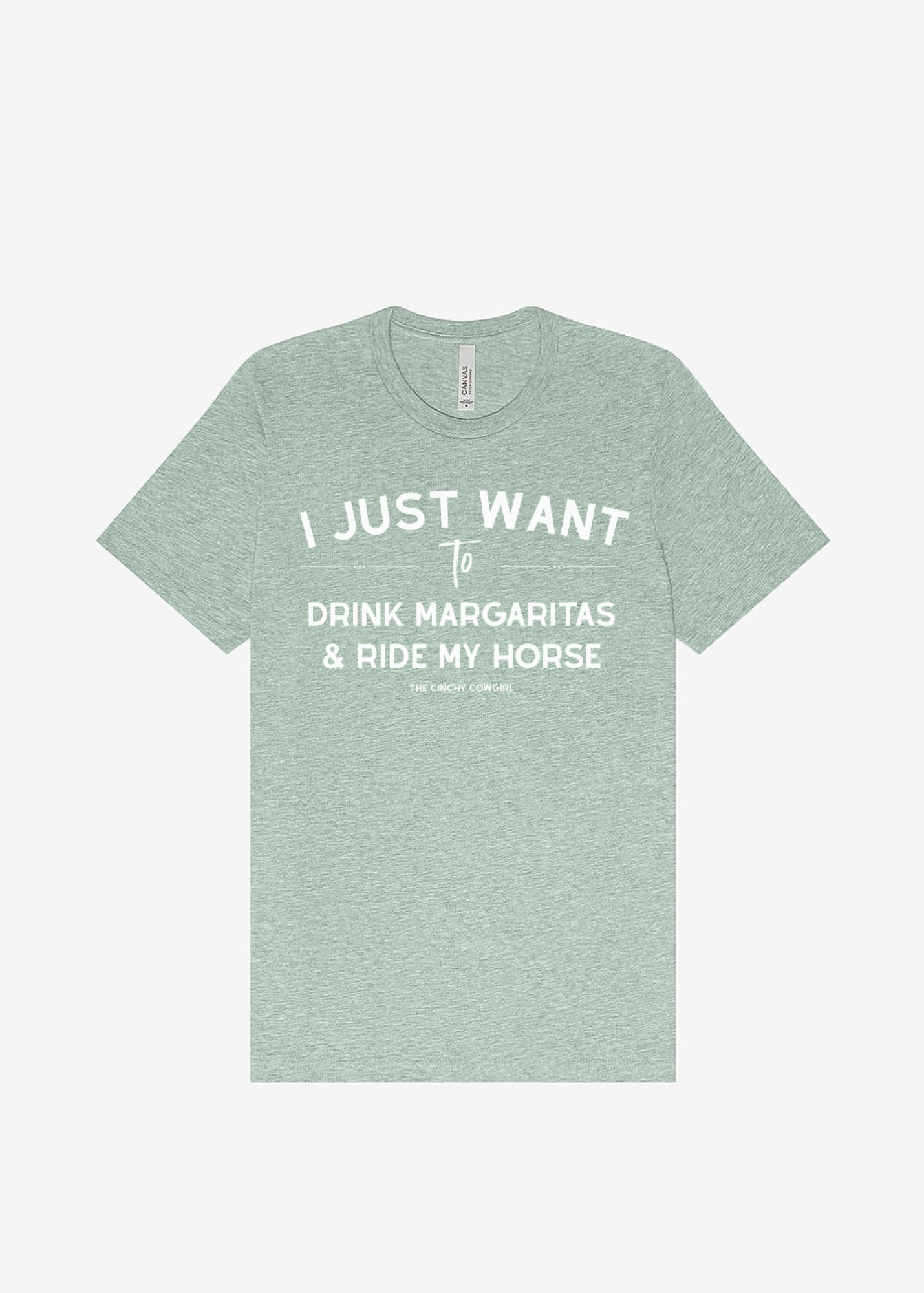 I Just Want To Drink Margaritas & Ride My Horse Graphic Tee Short Sleeve Graphic Tee The Cinchy Cowgirl Dusty Blue Small