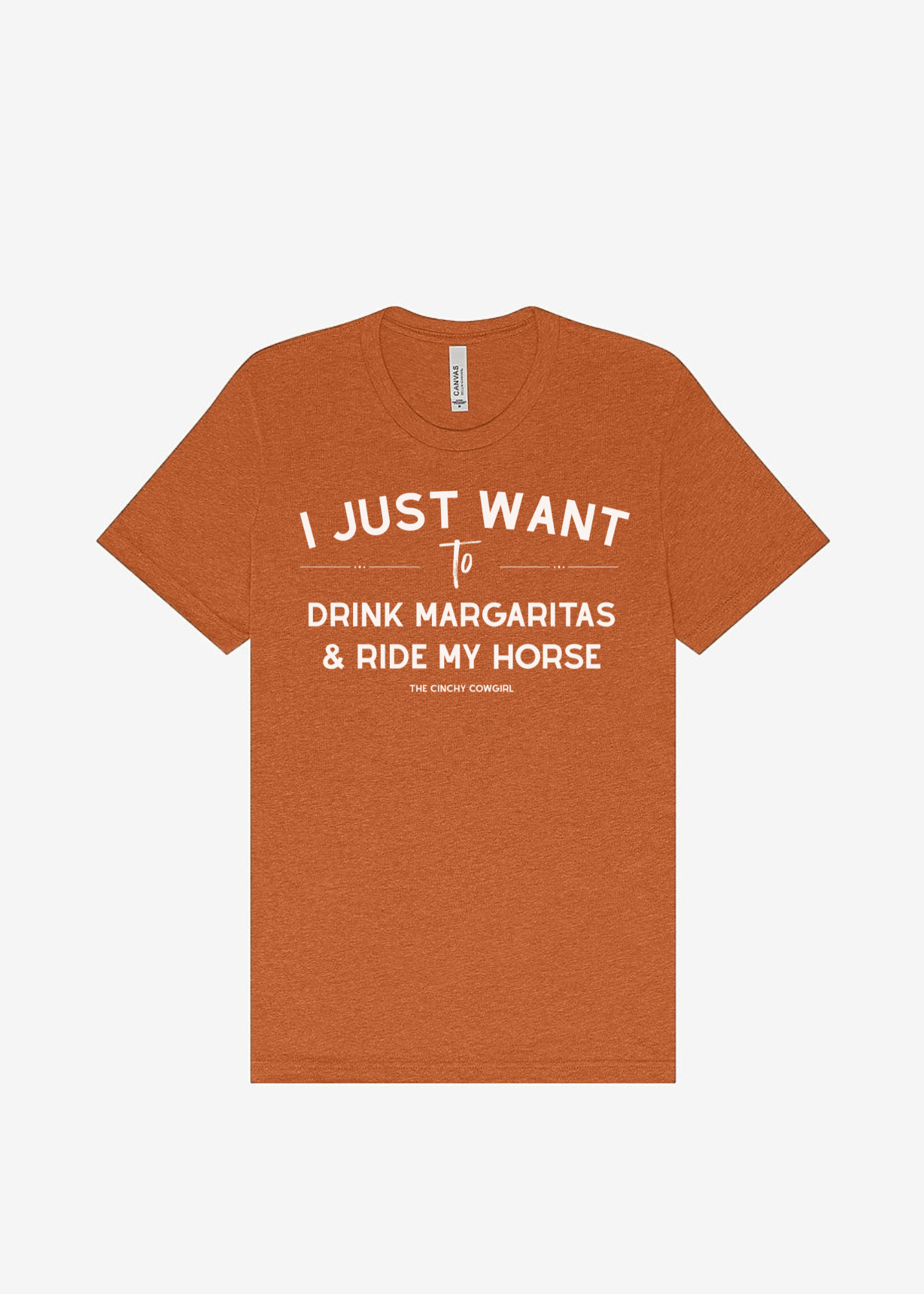 I Just Want To Drink Margaritas & Ride My Horse Graphic Tee Short Sleeve Graphic Tee The Cinchy Cowgirl Heather Autumn Small