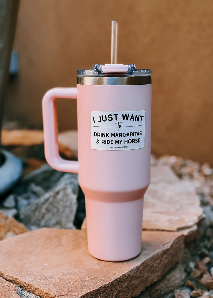 I Just Want To Drink Margaritas & Ride My Horse Sticker Sticker The Cinchy Cowgirl