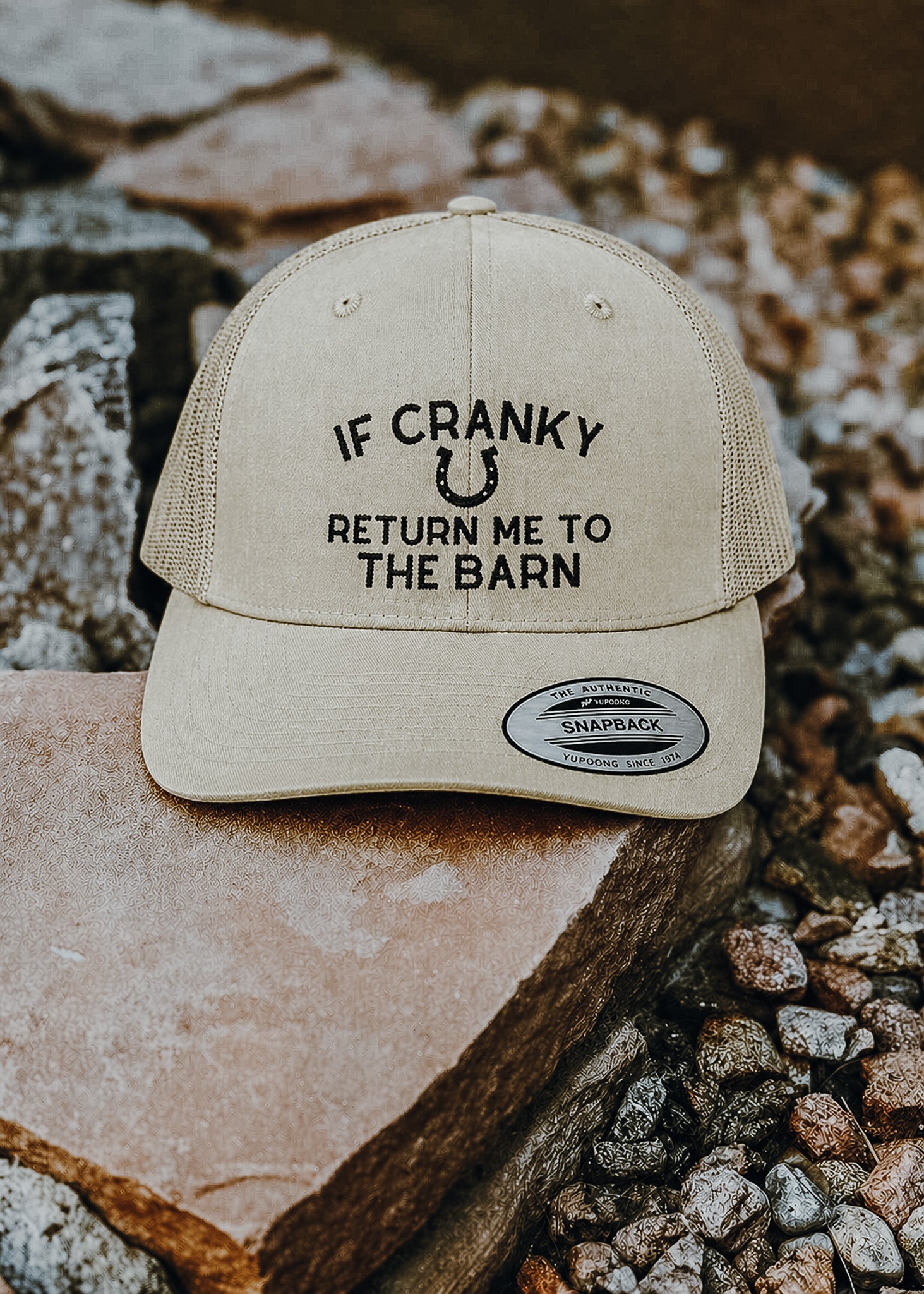 If Cranky Return Me To The Barn Trucker Hat Embroidered TCC Hat The Cinchy Cowgirl - Print