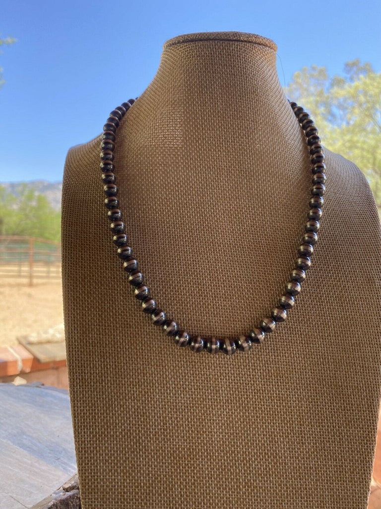 8mm Navajo Pearl Necklace NT jewelry Nizhoni Traders LLC   