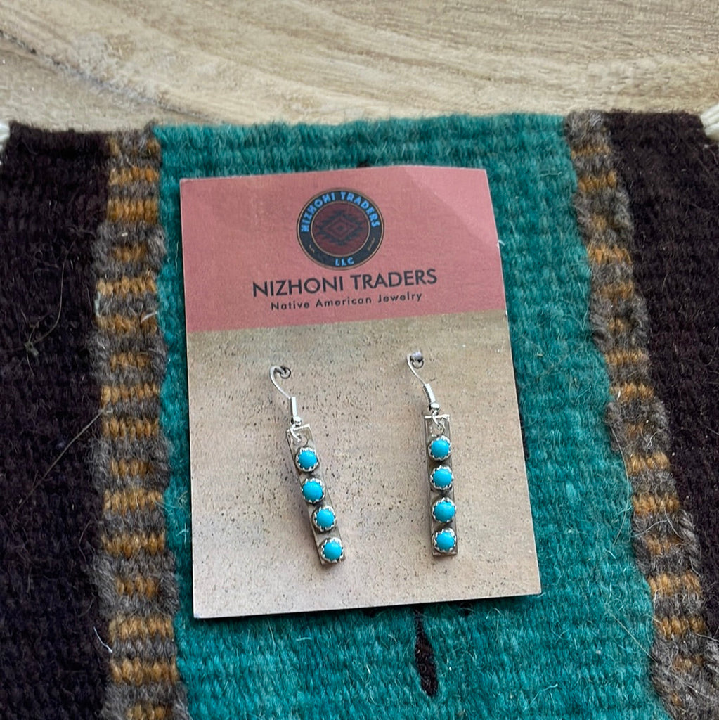 Beautiful Navajo Sterling Silver Turquoise Dangle Earrings Jewelry & Watches:Ethnic, Regional & Tribal:Native American:Earrings Nizhoni Traders LLC   