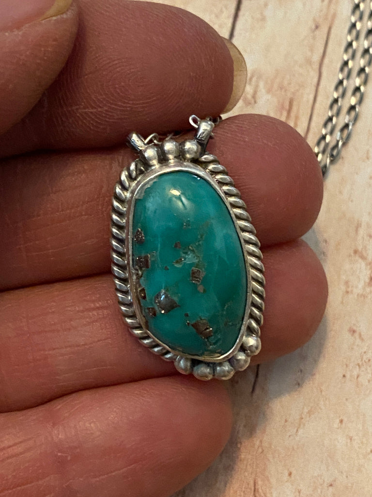 Turquoise Stone Necklace NT jewelry Nizhoni Traders LLC   