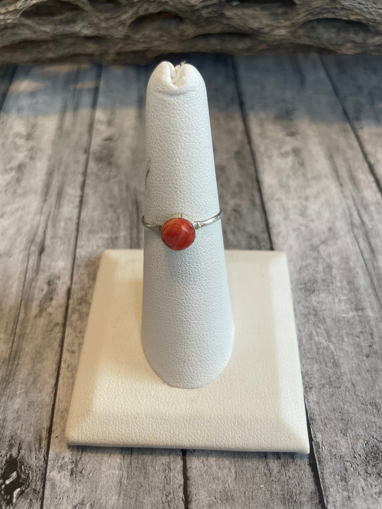 Fire Orange Oyster Ring NT jewelry Nizhoni Traders LLC   