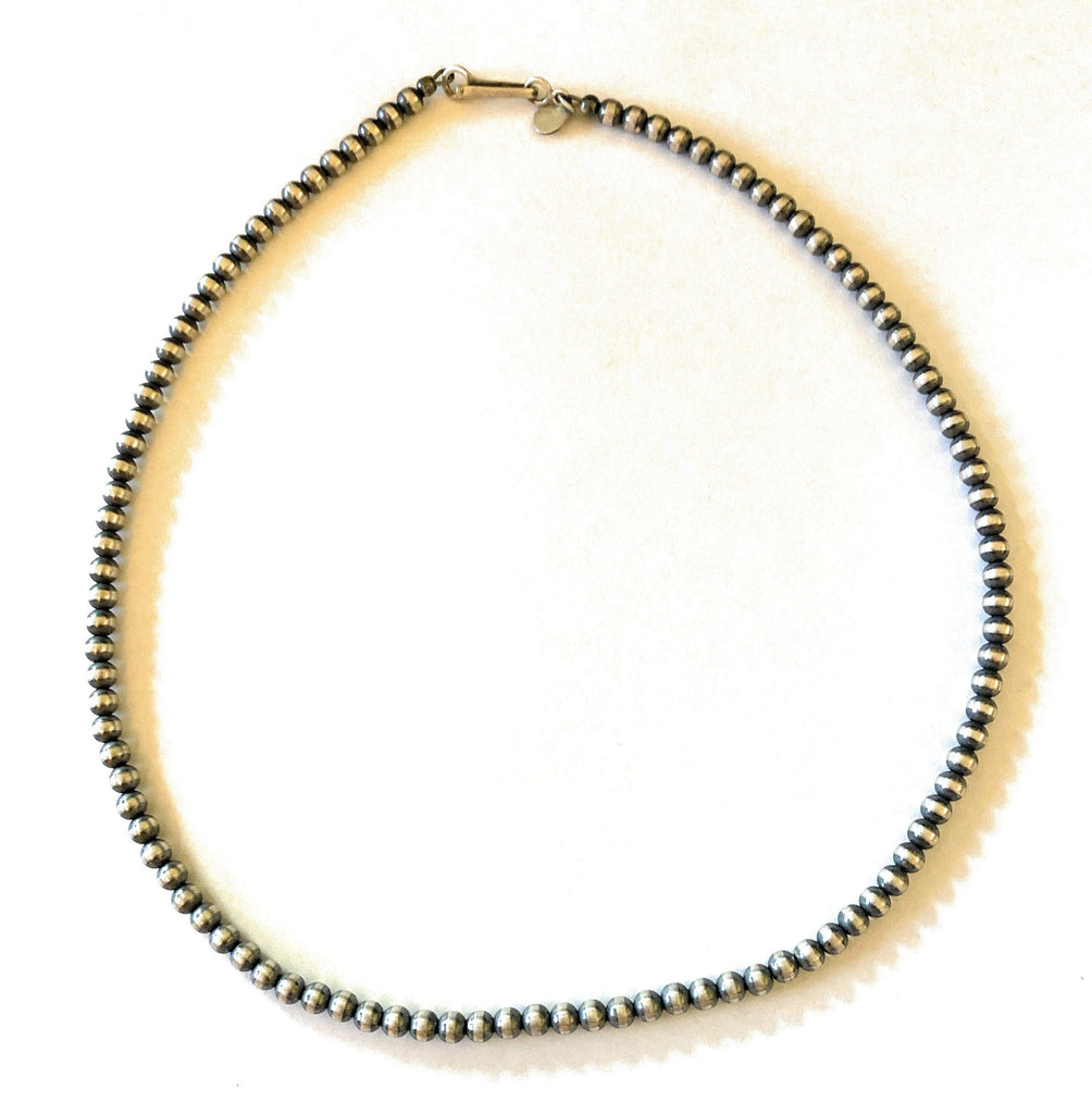4mm Navajo Pearl Necklace NT jewelry Nizhoni Traders LLC   