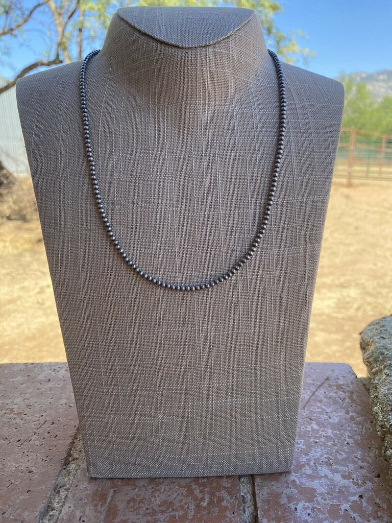 3mm Navajo Pearl Beaded Necklace NT jewelry Nizhoni Traders LLC   