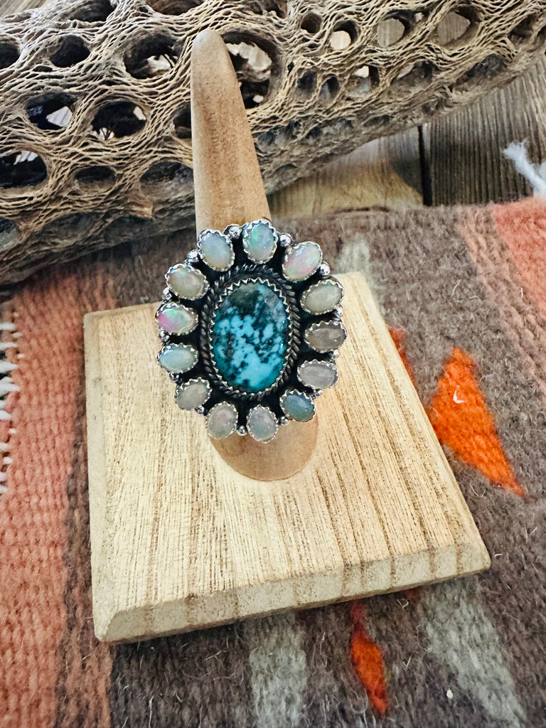 The Deep Southern Sea Cluster Adjustable Ring NT jewelry Nizhoni Traders LLC   