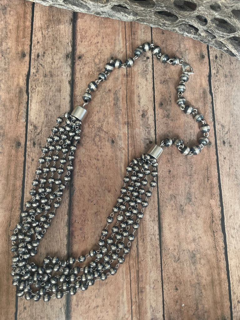 5 Strand Navajo Pearl Beaded Necklace NT jewelry Nizhoni Traders LLC   