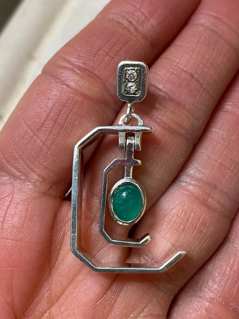 Colombian Emerald Earrings NT jewelry Nizhoni Traders LLC   