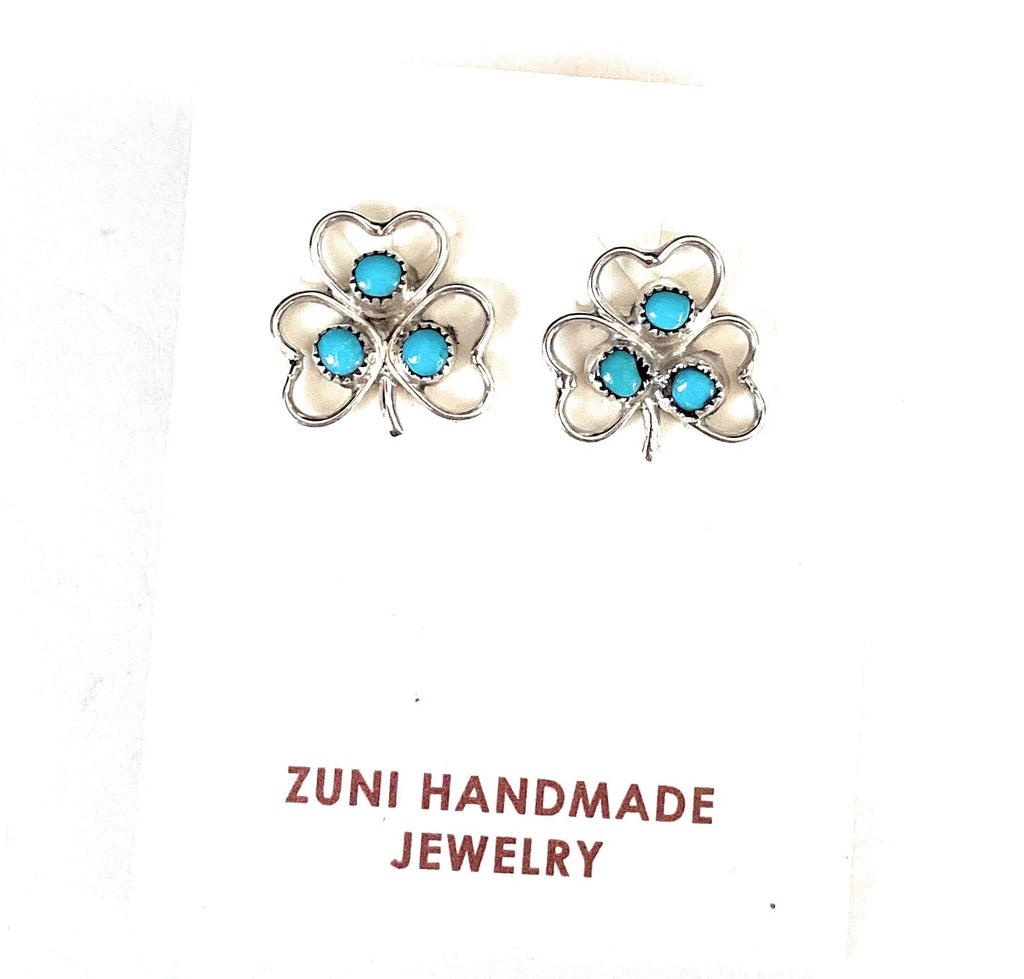 Lucky Clover Stud Earrings NT jewelry Nizhoni Traders LLC   