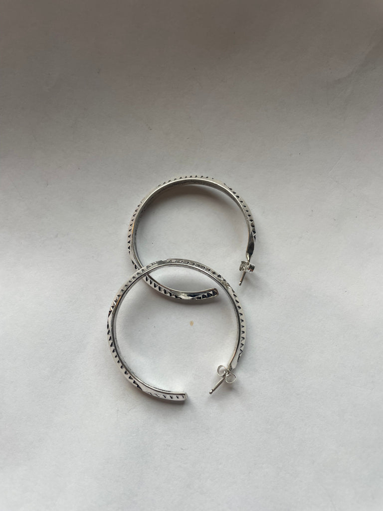 Leander Tahe Hoop Dangle Earrings NT jewelry Nizhoni Traders LLC   