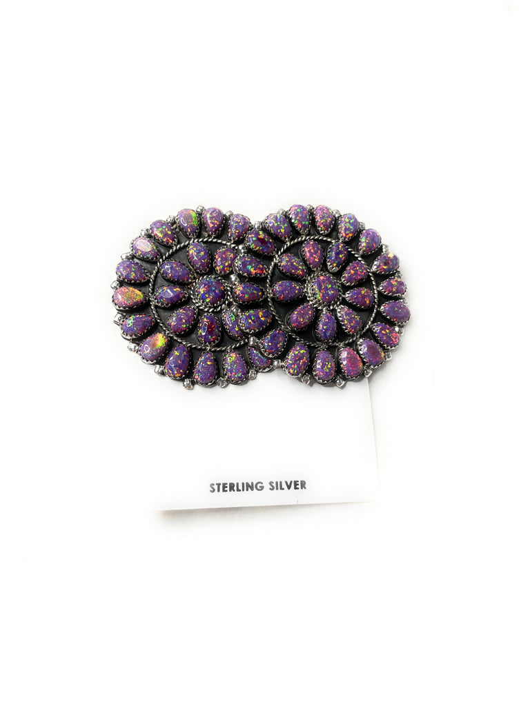 Purple Opal Cluster Post Earrings NT jewelry Nizhoni Traders LLC   