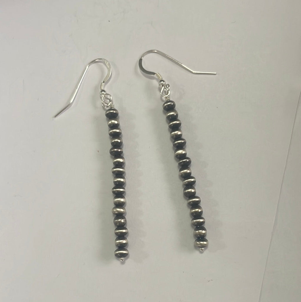 4mm Navajo Pearl Dangle Earrings NT jewelry Nizhoni Traders LLC   