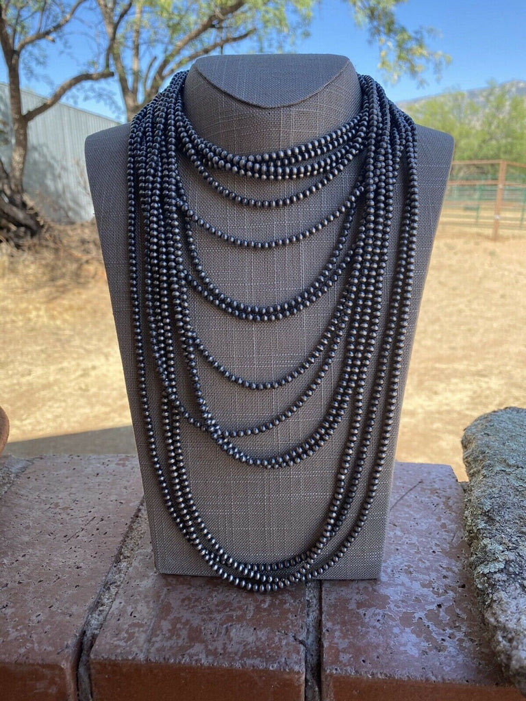 4mm Navajo Pearl Necklace NT jewelry Nizhoni Traders LLC   
