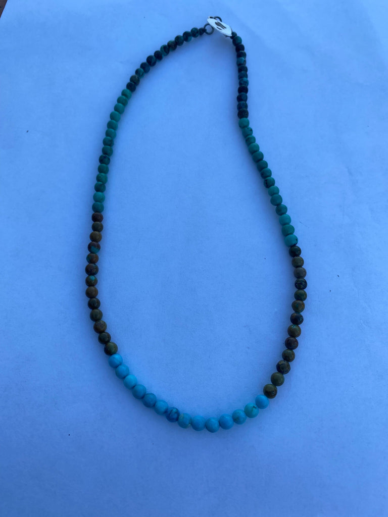 16" Multi Turquoise Beaded 16 Inch Necklace NT jewelry Nizhoni Traders LLC   