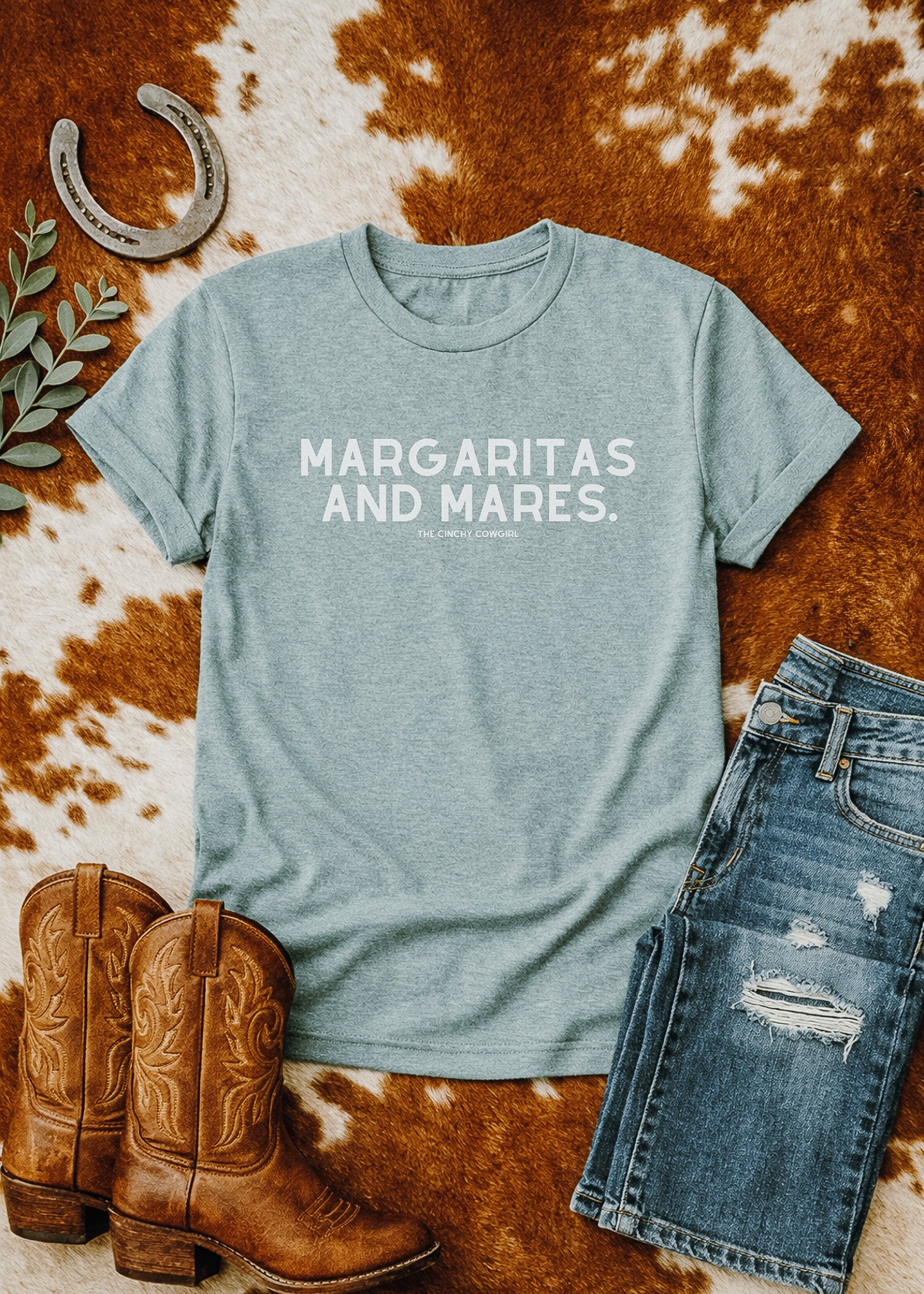 Margaritas & Mares Short Sleeve Tee T-Shirt The Cinchy Cowgirl - Print