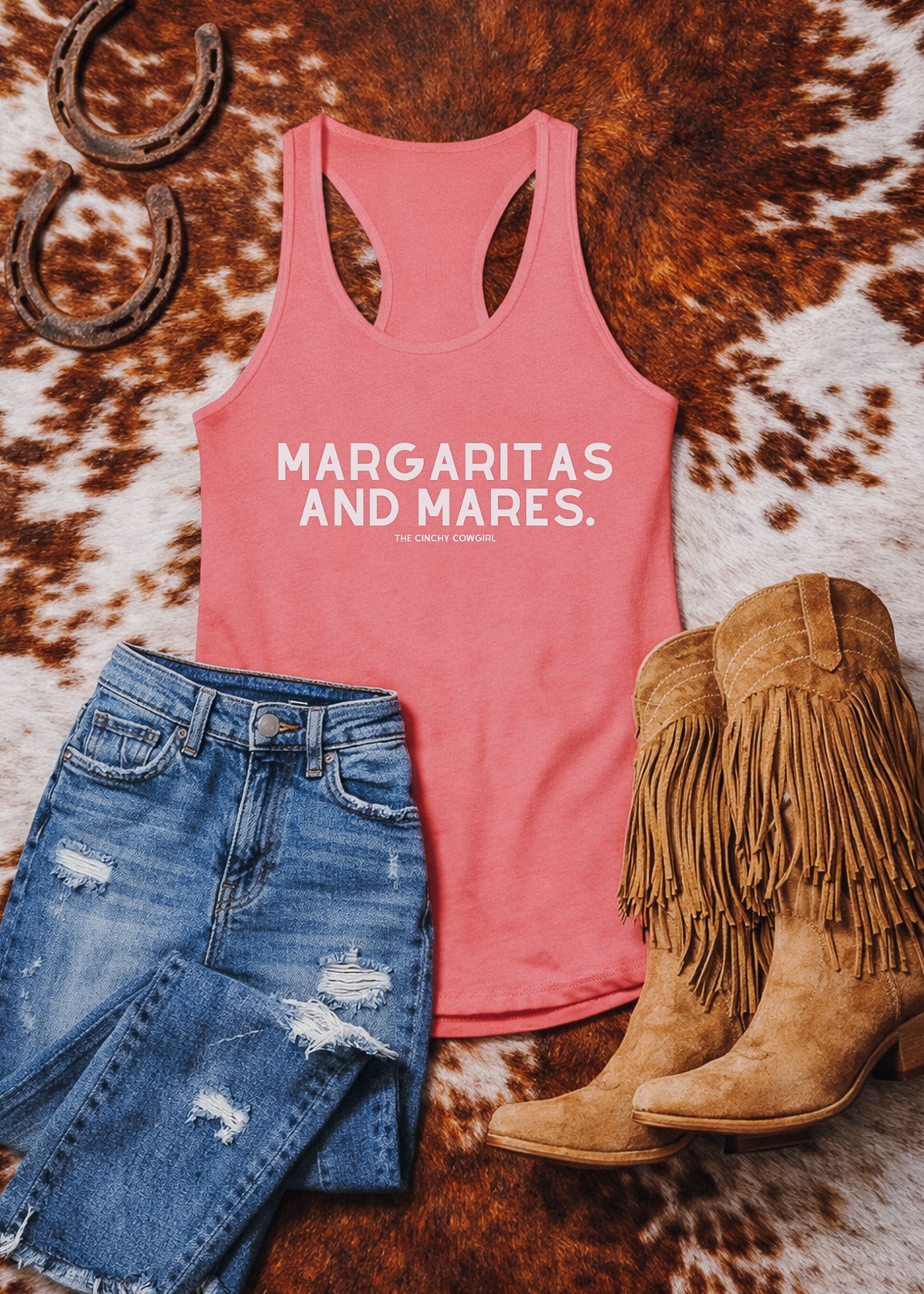 Margaritas & Mares Tank Top Tank Top The Cinchy Cowgirl - Print
