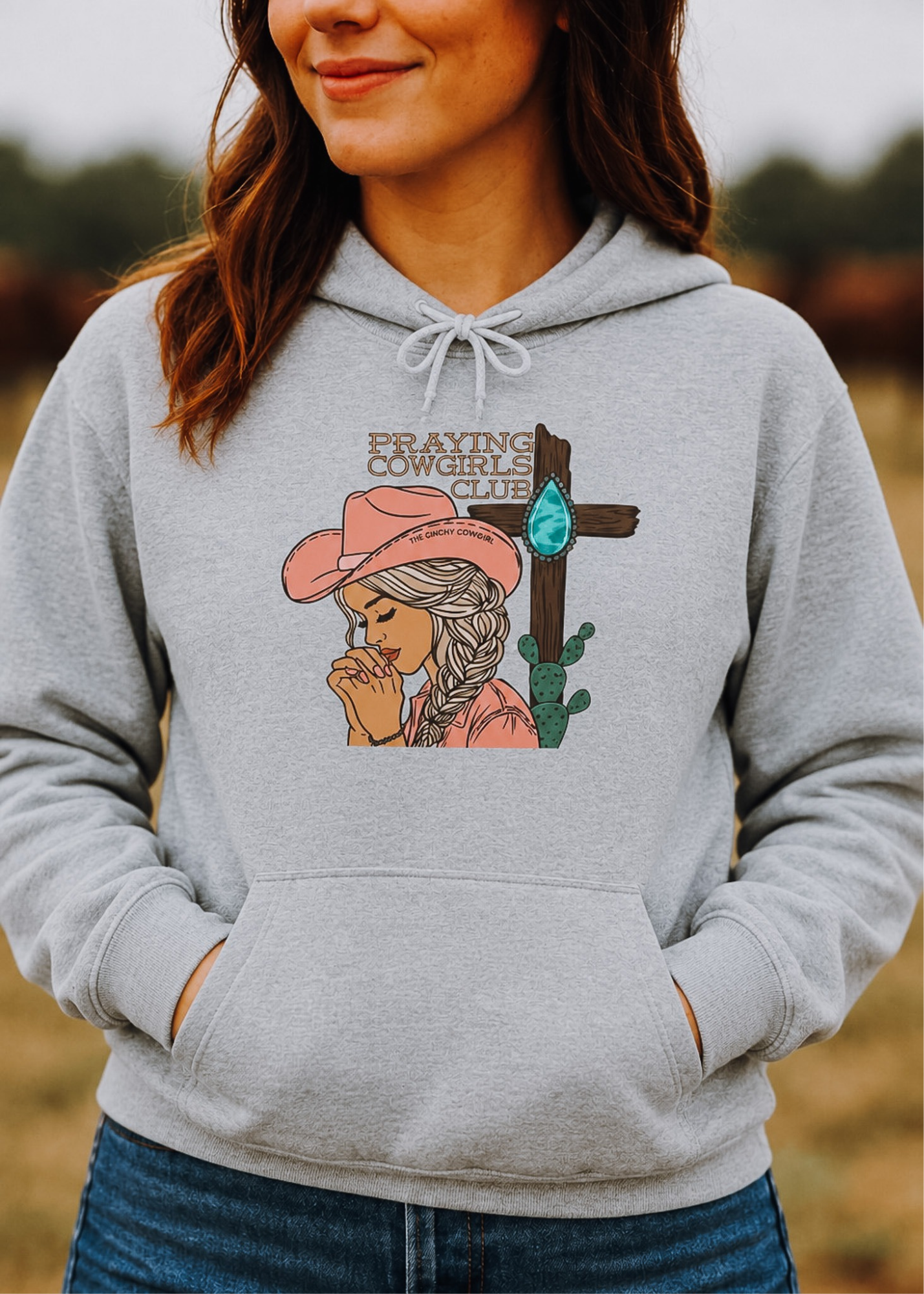 Praying Cowgirls Club Hoodie Hoodie The Cinchy Cowgirl - Print