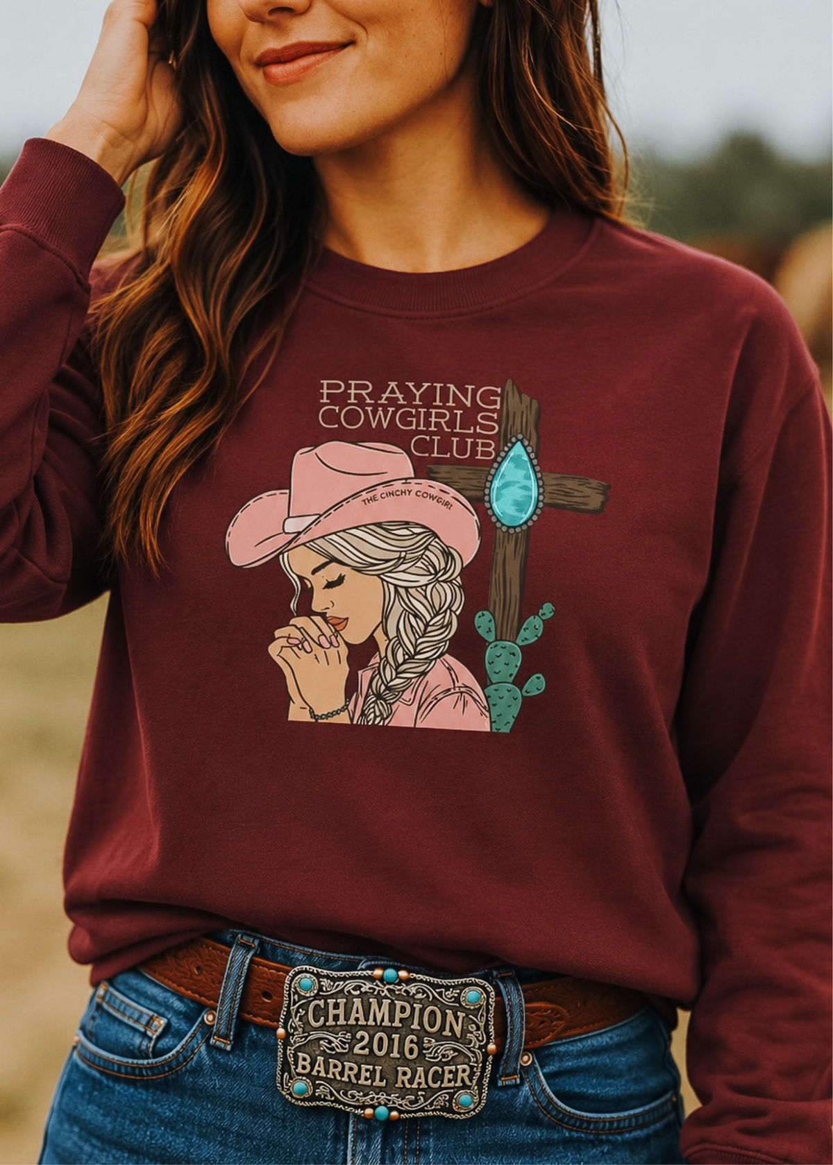 Praying Cowgirls Club Fleece Pullover