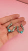 Tooled Turquoise Horseshoe Earrings Earrings The Cinchy Cowgirl (BT)