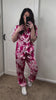 Pink Cowprint Silky Pants Pajamas pajamas The Cinchy Cowgirl (YC)