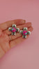 Pink & Turquoise Western Cross Earrings Earrings The Cinchy Cowgirl (BT)