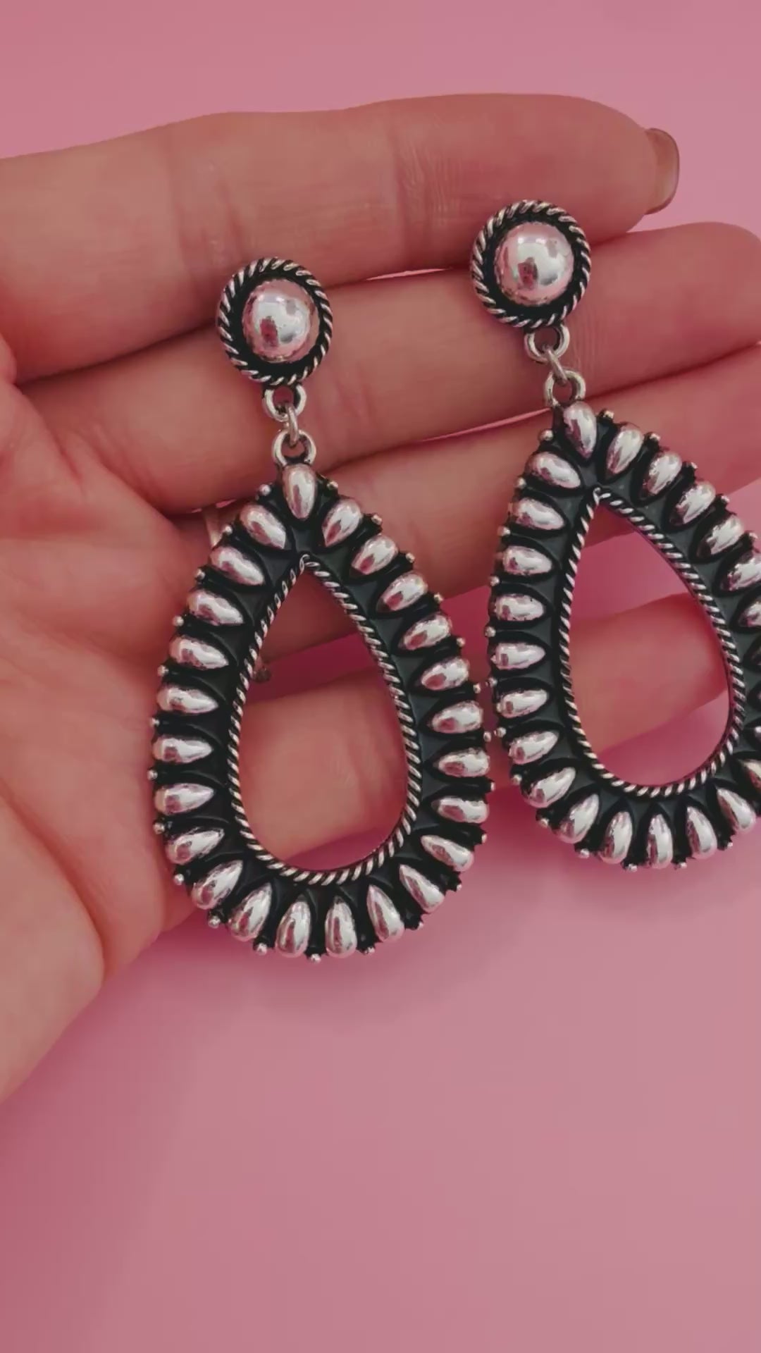 Western Teardrop Bubble Earrings Earrings The Cinchy Cowgirl (BT)