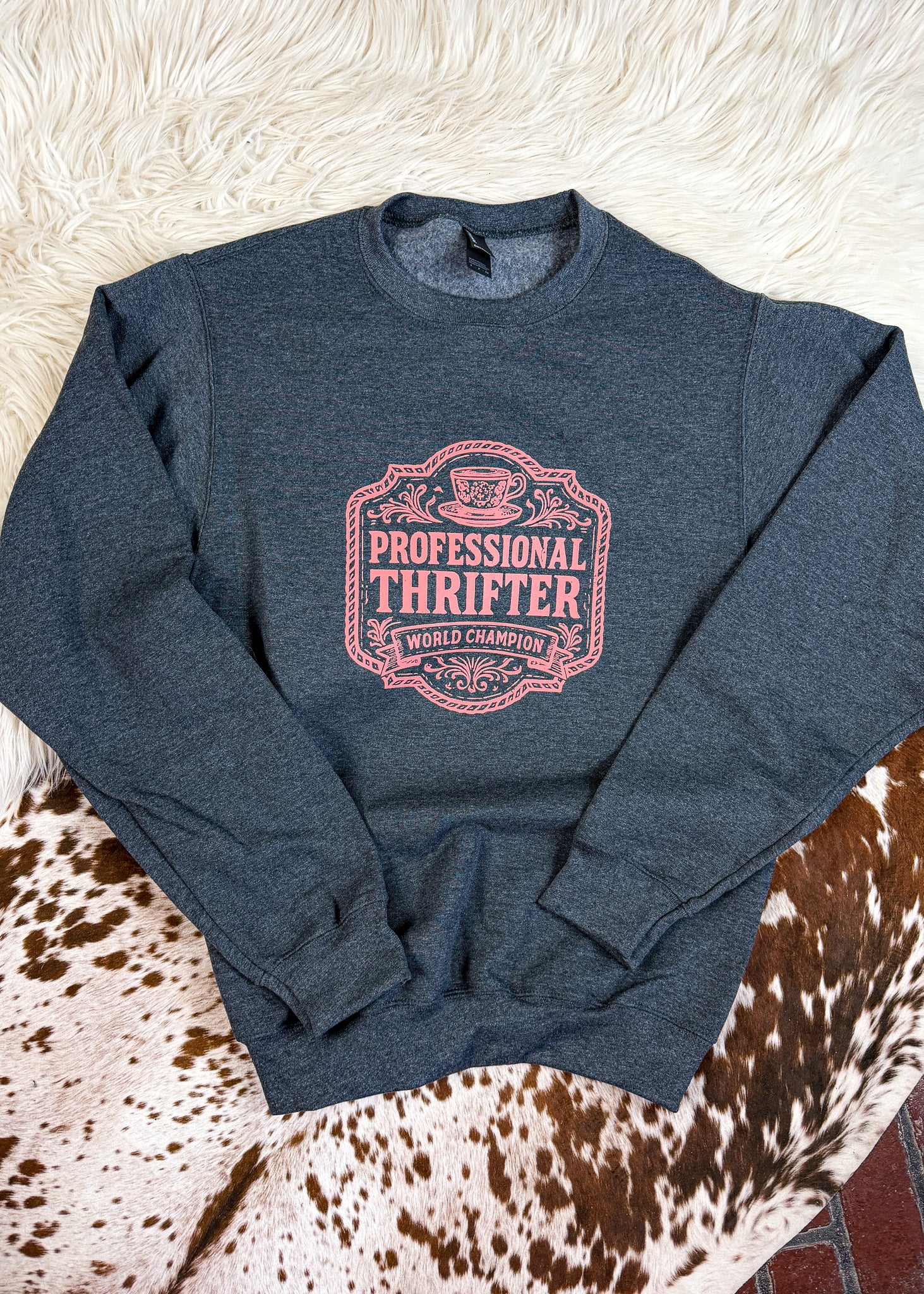 Dark Gray Professional Thrifter Pullover $15 pullover sale The Cinchy Cowgirl