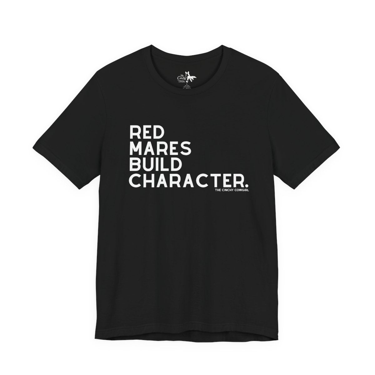 Red Mares Build Character Short Sleeve Tee Graphic Tee The Cinchy Cowgirl - Print Black XS