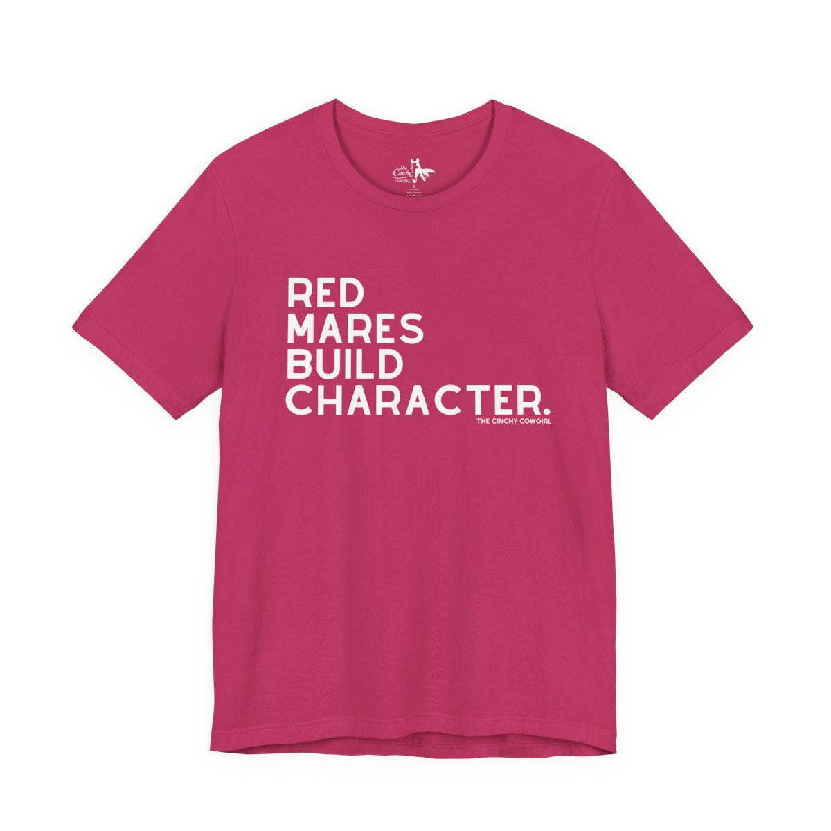 Red Mares Build Character Short Sleeve Tee Graphic Tee The Cinchy Cowgirl - Print Berry XS