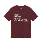 Red Mares Build Character Short Sleeve Tee Graphic Tee The Cinchy Cowgirl - Print Maroon XS