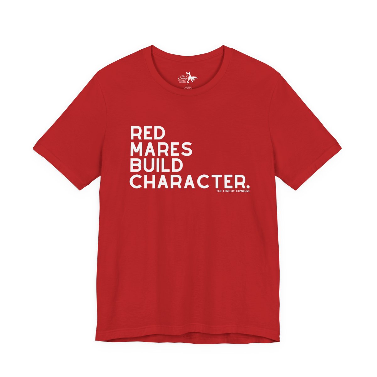 Red Mares Build Character Short Sleeve Tee Graphic Tee The Cinchy Cowgirl - Print Red XS