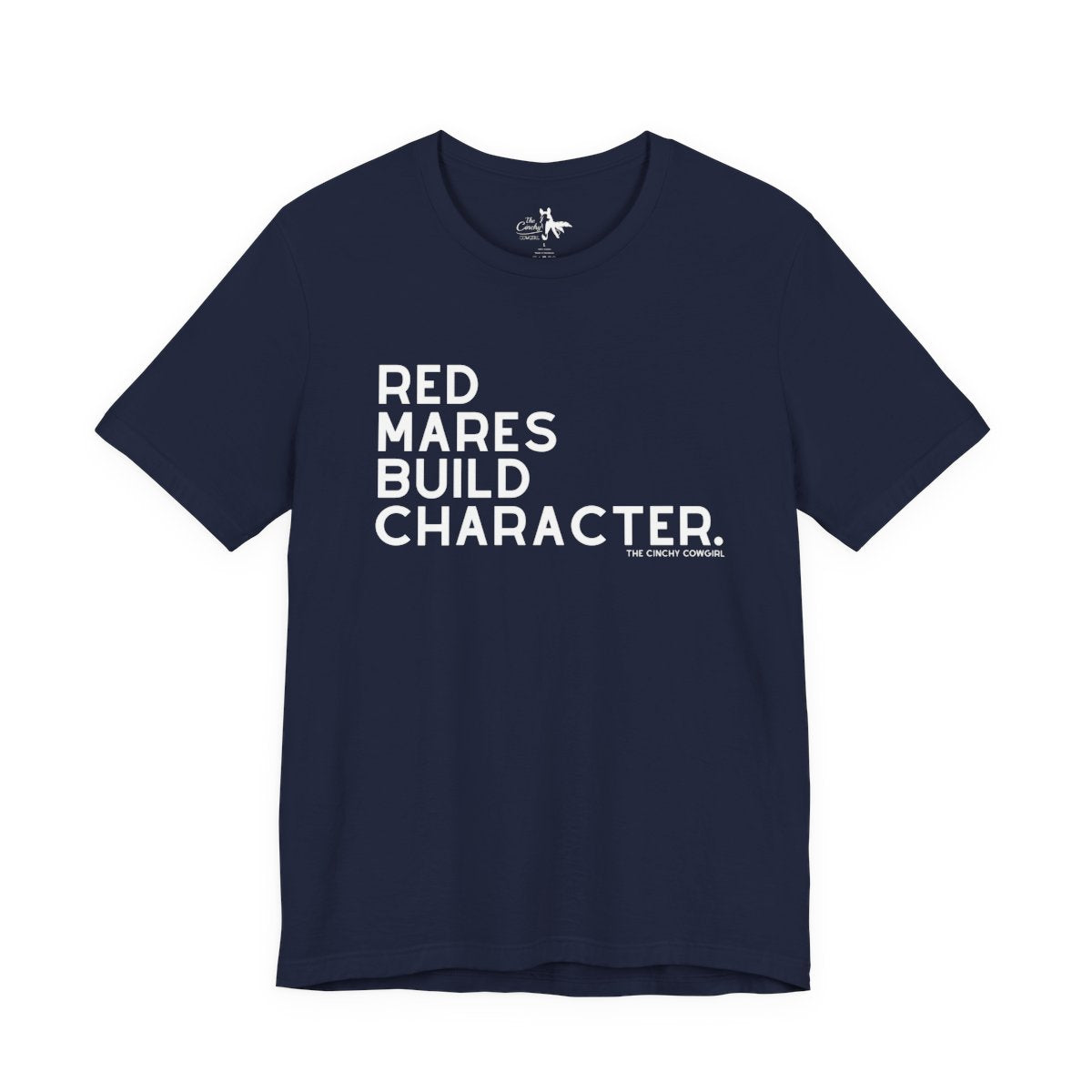 Red Mares Build Character Short Sleeve Tee Graphic Tee The Cinchy Cowgirl - Print Navy XS
