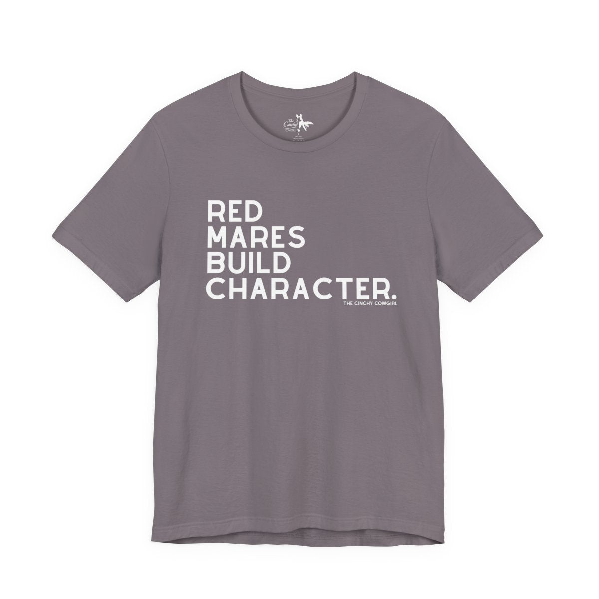 Red Mares Build Character Short Sleeve Tee Graphic Tee The Cinchy Cowgirl - Print Storm XS