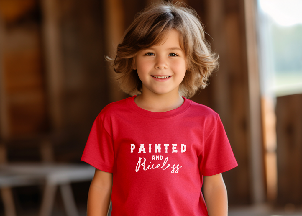 Painted & Priceless Youth tee Red