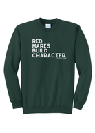 Red Mares Build Character Pullover Graphic Pullover The Cinchy Cowgirl Small Dark Green