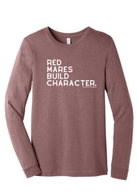 Red Mares Build Character Long Sleeve Graphic Tee Long Sleeve Graphic Tee The Cinchy Cowgirl Heather Mauve Small