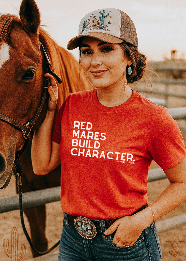 Red Mares Build Character Short Sleeve Graphic Tee [16 Colors] Short Sleeve Graphic Tee The Cinchy Cowgirl
