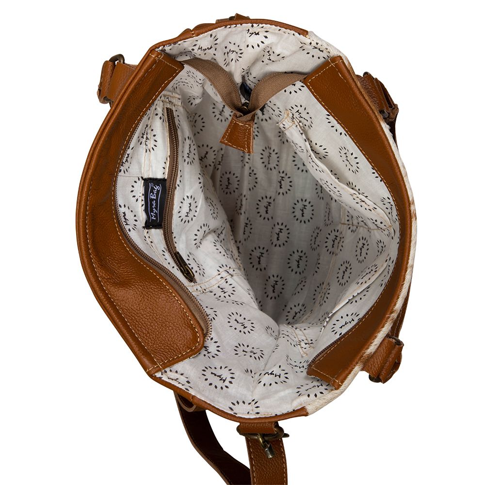 Brown Floral Crossbody Tote Handbag Crossbody Handbag Myra   