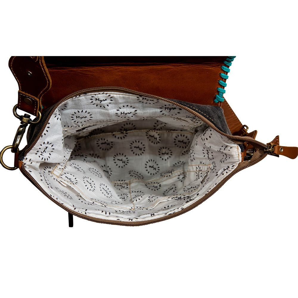Gray & Turquoise Aztec Shoulder Handbag Crossbody Handbag Myra   
