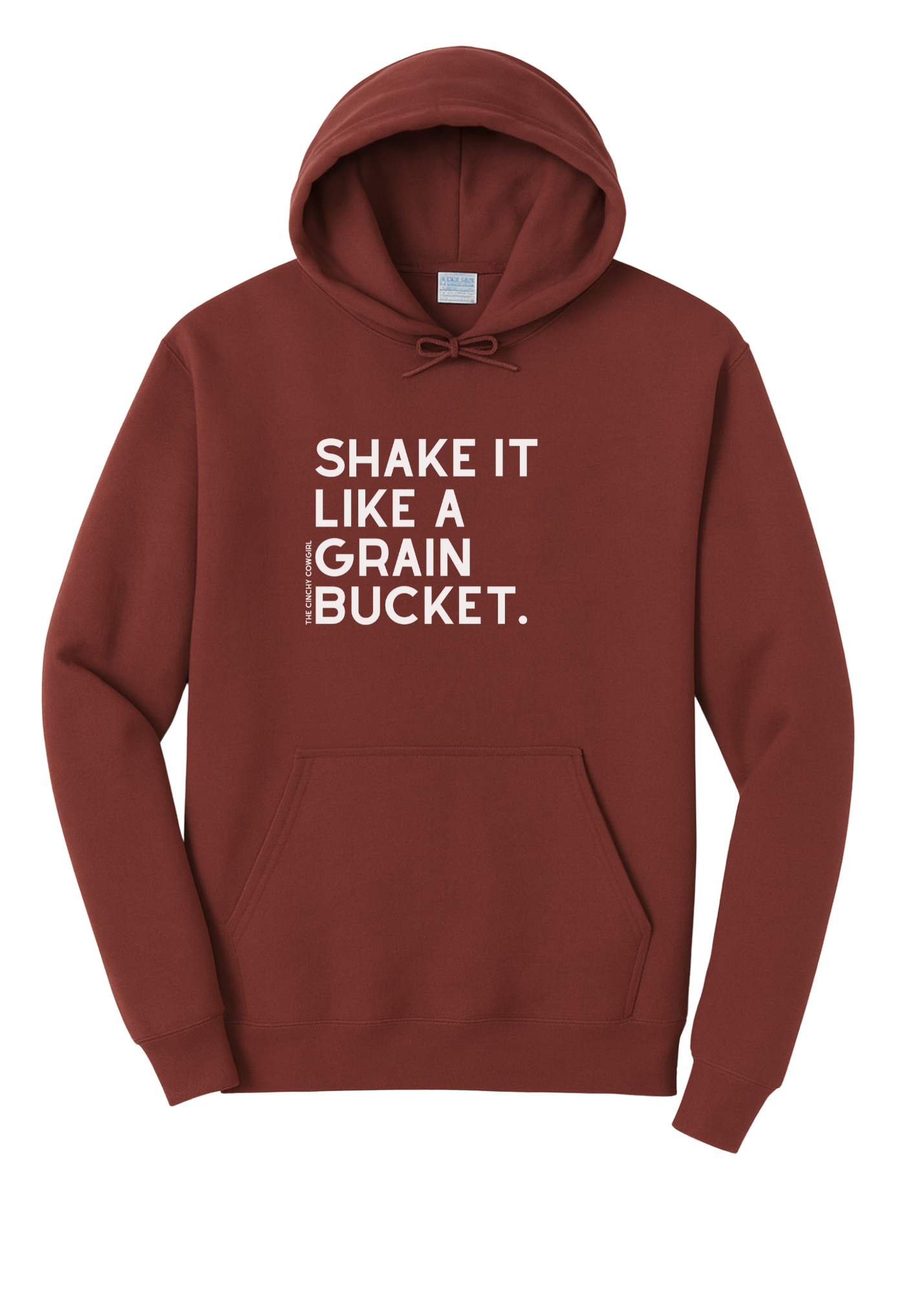Shake It Like A Grain Bucket Hoodie Graphic Hoodie The Cinchy Cowgirl Small Maroon