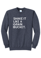 Shake It Like A Grain Bucket Pullover Graphic Pullover The Cinchy Cowgirl Small Heather Navy