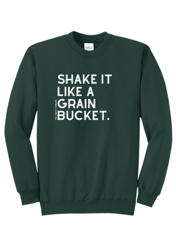 Shake It Like A Grain Bucket Pullover [6 Colors] tcc pullover The Cinchy Cowgirl Small Dark Green