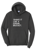 Shake It Like A Grain Bucket Hoodie Graphic Hoodie The Cinchy Cowgirl Small Dark Heather Grey