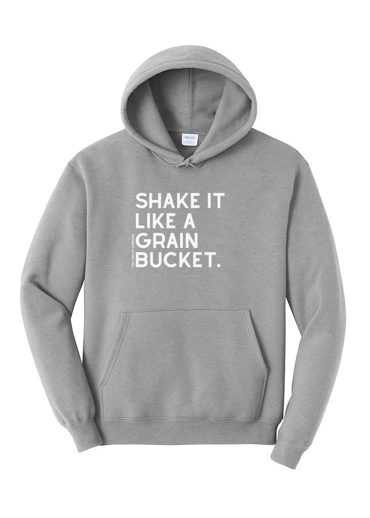 Shake It Like A Grain Bucket Hoodie [6 Colors] Graphic Hoodie The Cinchy Cowgirl Small Athletic Heather Grey