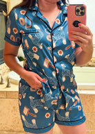 Blue Show Lamb Silky Shorts Pajamas silky pajamas - shorts The Cinchy Cowgirl (YC)