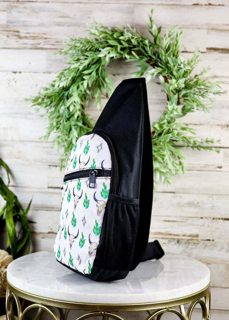 Skull, Cactus, Aztec Sling Bag