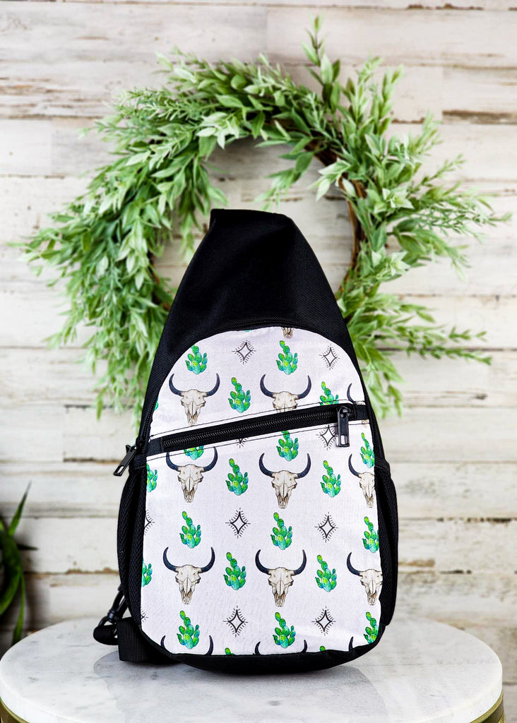 Skull, Cactus, Aztec Sling Bag sling bag The Cinchy Cowgirl   