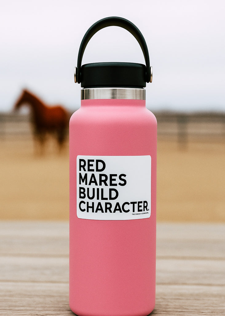 Red Mares Build Character Sticker Sticker The Cinchy Cowgirl