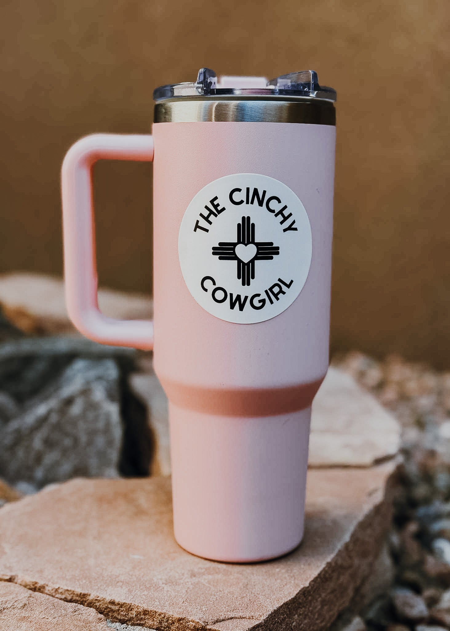 The Cinchy Cowgirl Logo Circle Sticker Sticker The Cinchy Cowgirl